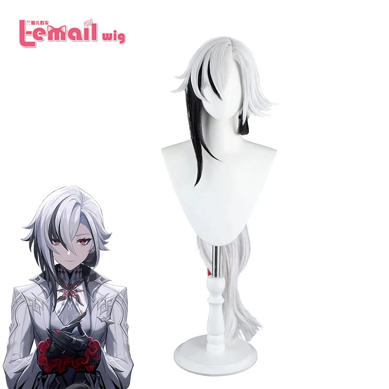 

L-email Wig Synthetic Hair Game Genshin Impact Arlecchino Cosplay Wig 100cm Mixed Color Wig Heat Resistant Cosplay Wigs