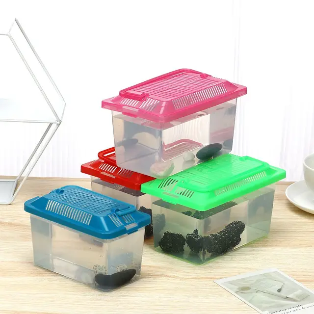 Portable Mini Aquarium Fish Tank Pet Breeding Square Box for Reptile Transport Hamster Breeding and Climbing Turtle Shaped Box 1