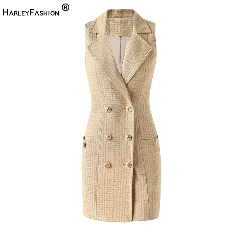 

BabYoung Woman Summer Dresses New Arrivals 2022 Sleevless Short Length Khaki Texture Top Quality