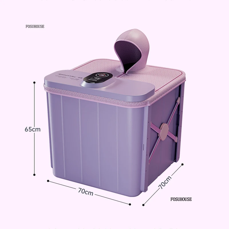 Thickened Adult Folding Bathtub Home Automatic Heating Hot Tub Full Body Sweat Steaming Constant Temperature Portable Bathtubs
