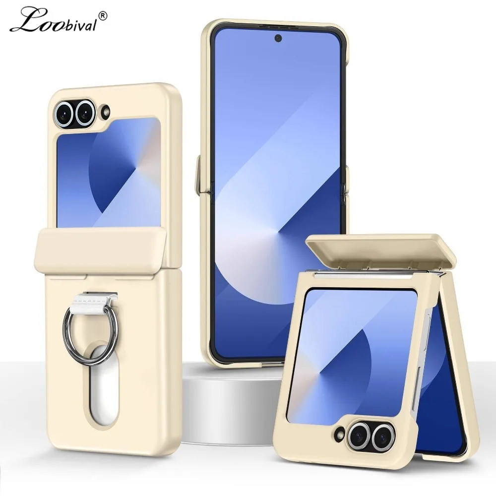 Luxury Ring Holder Card Slot Matte Wallet Case - Hard Shockproof Cover