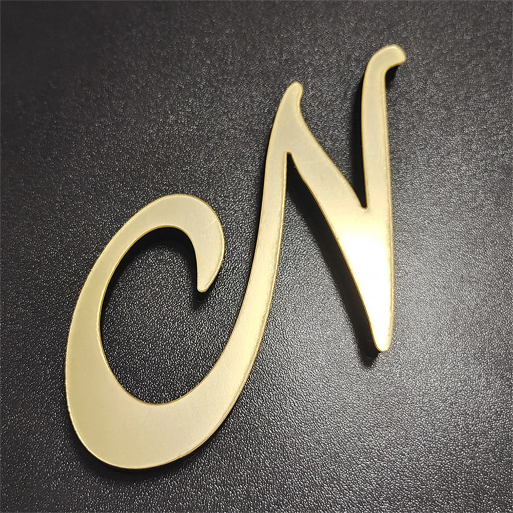 3D Golden Mirror Acrylic 10CM English Letters Wall Sticker Holiday Celebration Party Wedding Decoration Letter Wall stickers ﻿