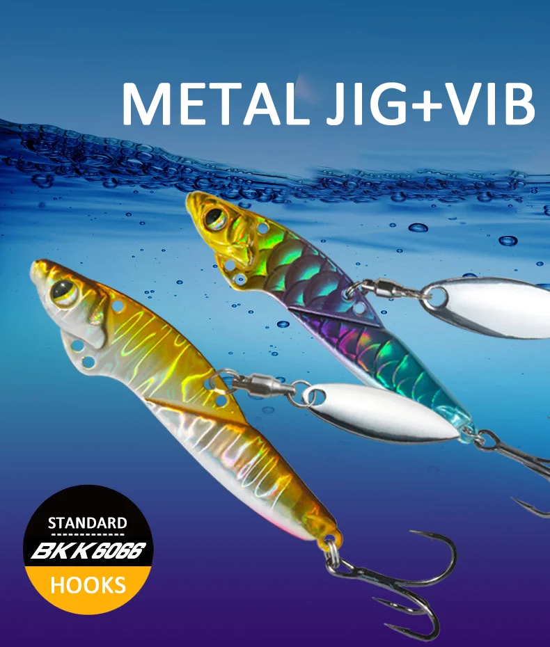 Metall Jig und Vib Angel köder, Jigging Tackle, rotierender Löffel, Wobbler, sinkender harter Köder für Bass und Hecht, neu, 8g, 16G, 21g – Detail 3