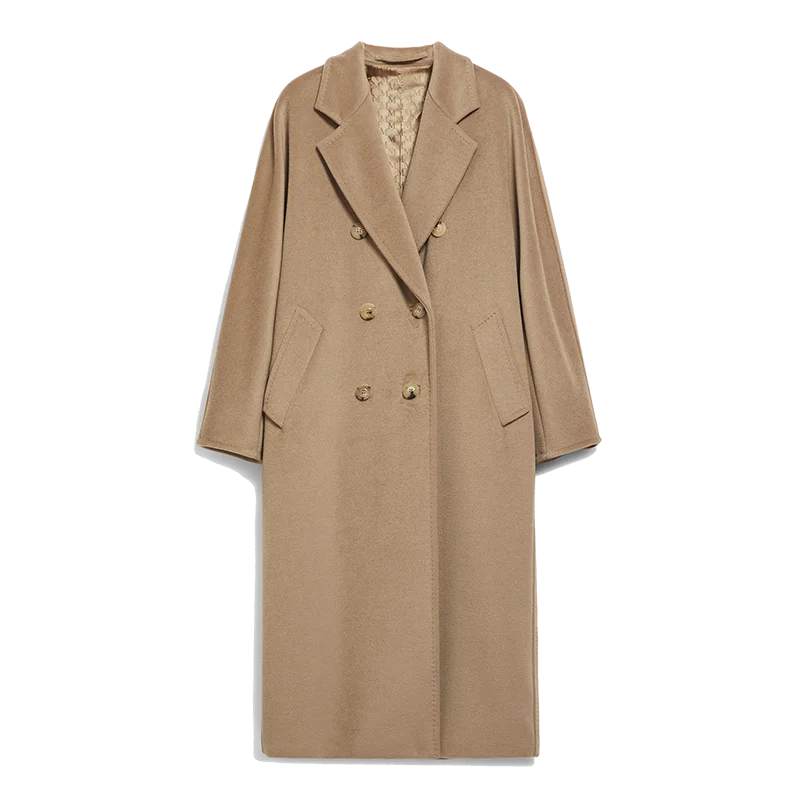 101801 High Quality Women Coat Winter Women's Jacket 10% Cashmere 90% Wool Classic Camel High-End Wool Coat New