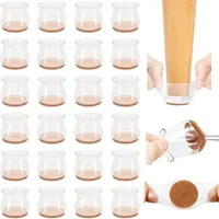 16/4 Pcs Chair Leg Protectors for Hardwood Floors, Silicone Felt Furniture Leg Cover Pad for Protecting Floors From Scratches 4