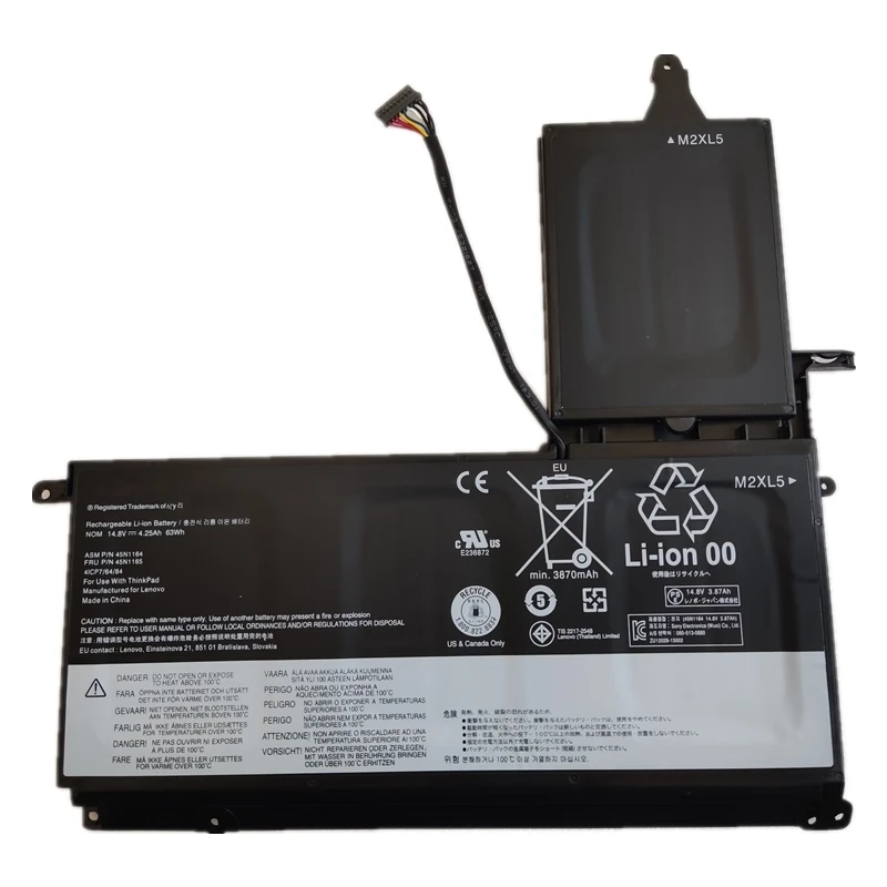 Bateria do Portátil para Lenovo Thinkpad 45n1166 45n1167 45n1164 45n1165 45n1165 14.8v 63wh S5-s530 S5-s531 S5-s540 Pxd3x2 M2xl5 Novo - Imagem 6