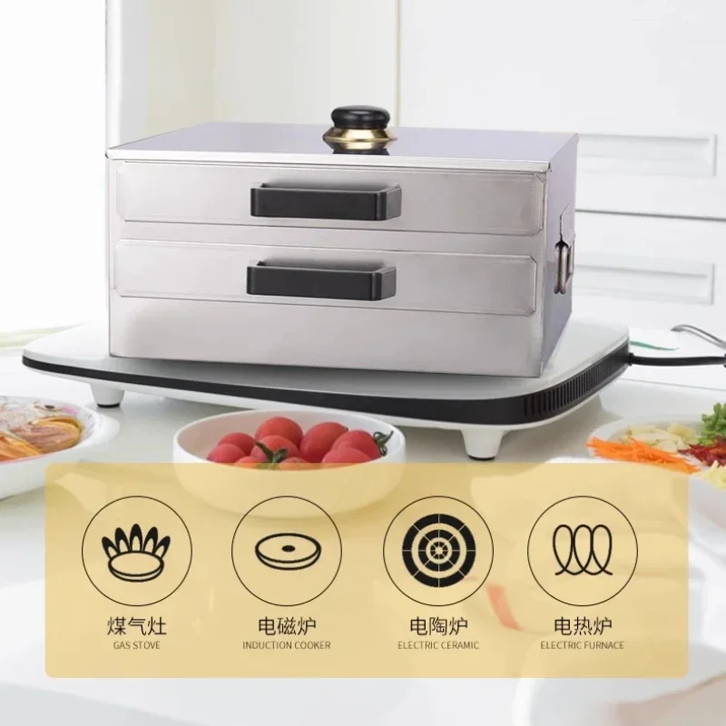 Rice roll machine small household 304 stainless steel steam oven rice roll support drawer type household cold skin machine 6