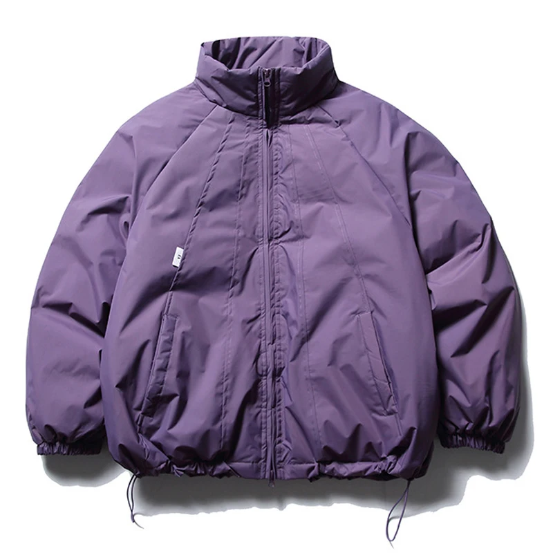 

Однотонная мужская хлопковая куртка, винтажная куртка с трехмерным вырезом и кулиской в талии, универсальная Удобная уличная мода, парка