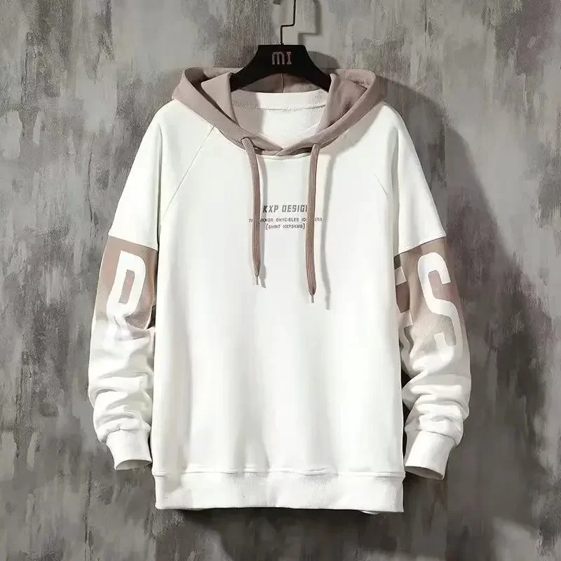 thumbnail image 1 of Sudadera con capucha negra con estampado para hombre, ropa masculina, sudadera con capucha y empalme gráfico, oferta de bienvenida, alta calidad, moda Harajuku Overfit, 1 of 5