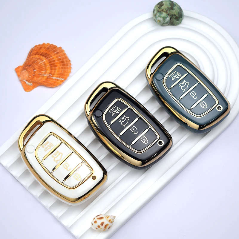 Premium TPU Car Smart Key Case Cover - 4-Button Protection