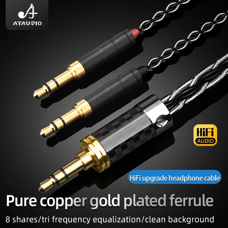 Cabo de Fone de Ouvido Balanceado Hifi Mdr z7 12 Jack 35 mm 44 mm Cabo de Atualização Prata para Hifiman He1000se He6se He400 - Image 5