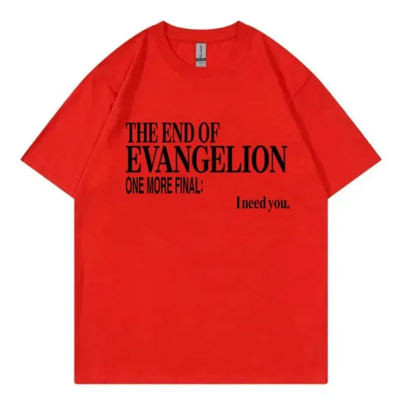 summer Neon Genesis Evangelion Printed Men's and Women's Pure Cotton T-shirt Couple Street Casual Loose Top casual t shirt