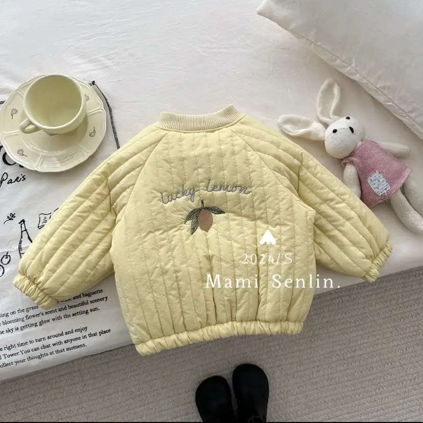 Embroidery Winter Plush Kids Jacket Children's Outerwear Coats Thicken Warm Girls Boys Cotton Down Jackets