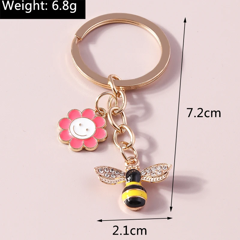 Niedliche Tier Schlüssel bund Biene Wabe Schlüssel ring Garten Schlüssel anhänger Souvenir Geschenke für Frauen Männer Handtasche Zubehör Schmuck – Detail 7