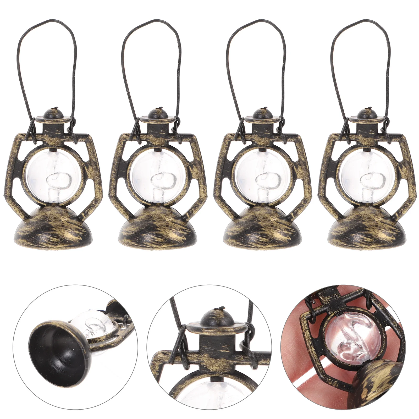 

6 Pcs House Kerosene Lamp Tiny Miniature Adorn Hanging Lantern Accessories Plastic Decoration