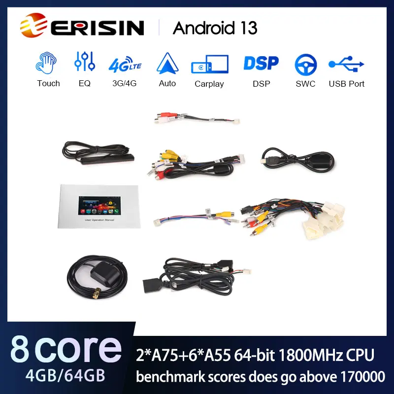 Erisin Ÿ AURIS 2007-2012  Ƽ̵ ÷̾,  ׷, GPS ׺̼, SWC RDS DSP, ȵ̵ ī÷, ES8817A