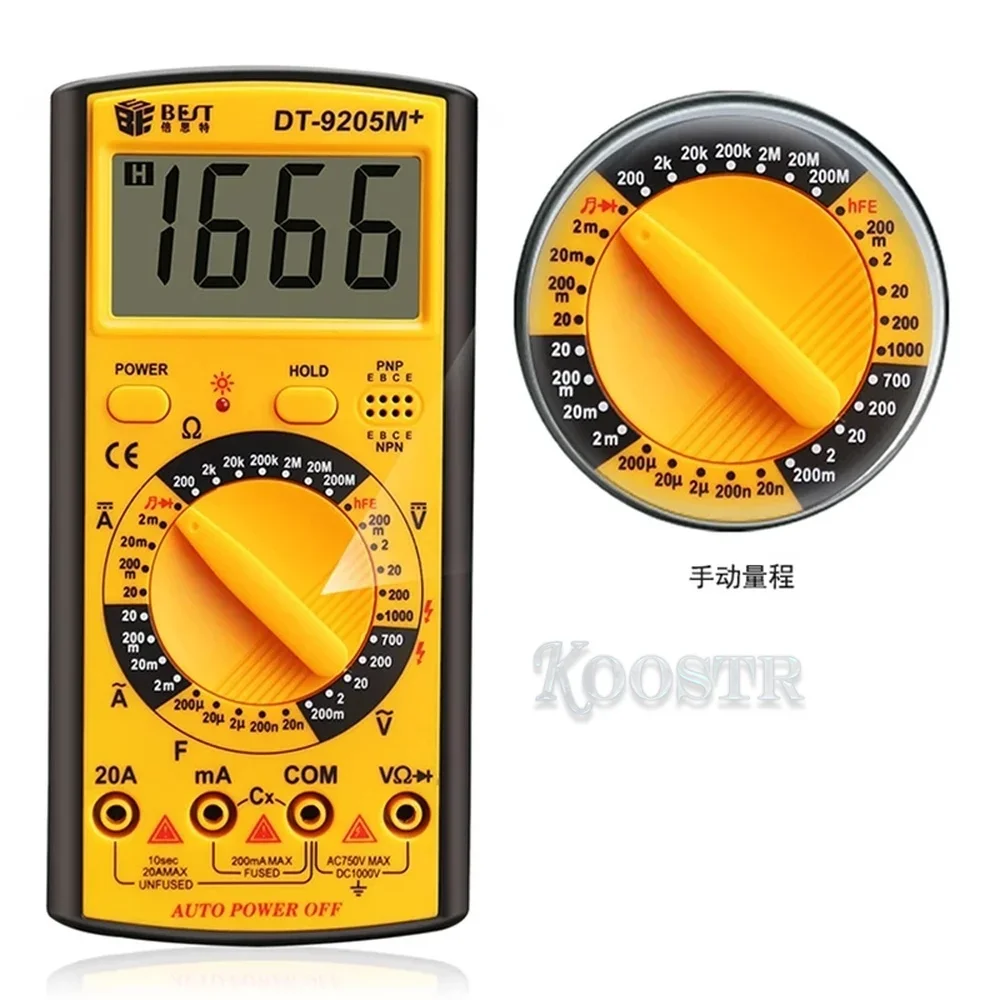 BEST DT-9205M+ Multimeter Upgraded version Handheld LCD Screen Digital Multimeter With buzzer Test Meter