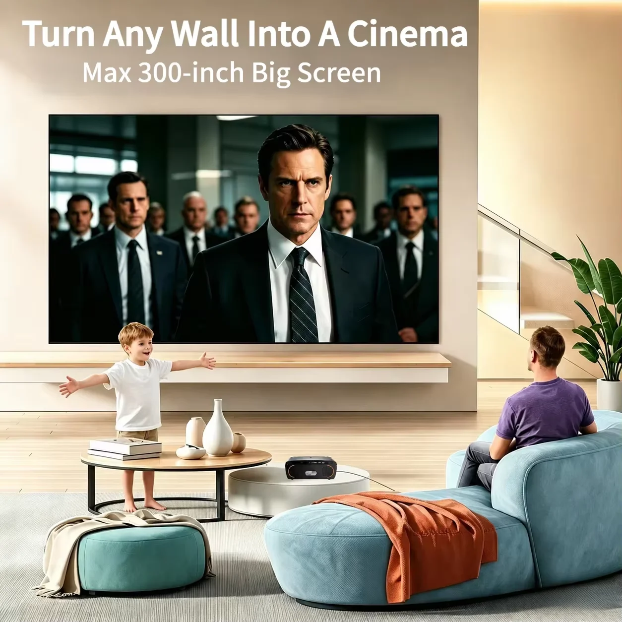 Nuovo Proiettore Video 4K Ultra HD 4200ANSI Android 14 Google TV Home Theater WiFi6 Auto Focus Doppi Altoparlanti Proiettore per Film di Giorno - immagine 6