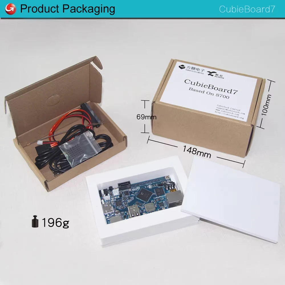Cubieboard7 Actions SOC S700 ARM Cortex-A53 Quad-Core Mali450 MP4 GPU 2GB LPDDR3