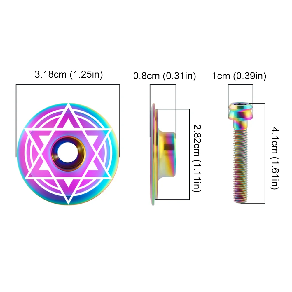 Titanium Headset Stem Top Cap Bicycle Headset Top Cover with Bolt M6 MTB Headset Top Cap Bike Headset Stem Cover Bike Parts