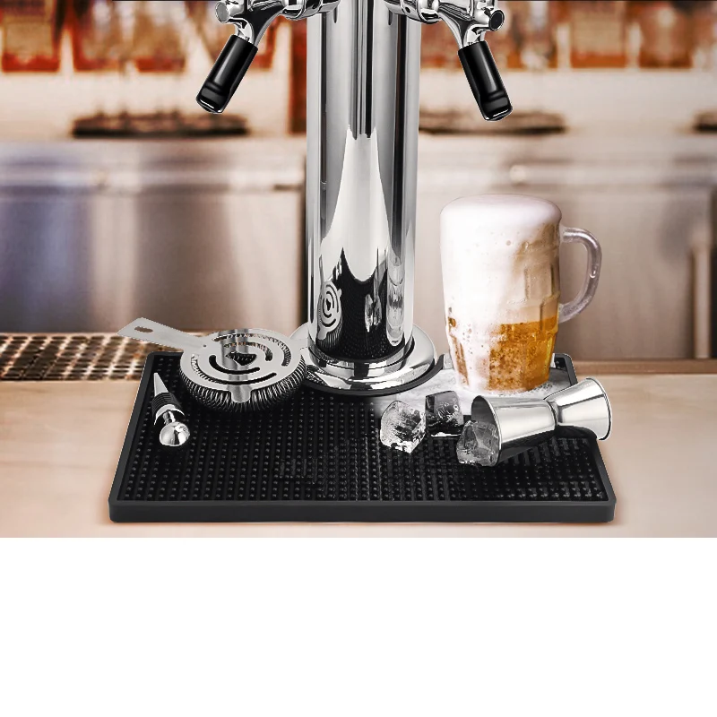 แผ่นรองน้ำหยดสำหรับเครื่องจ่ายเบียร์ Dbgogo - แผ่นรองน้ำหยดเบียร์ PVC พร้อมช่องเจาะขนาด 4.5 นิ้ว สำหรับหัวจ่ายเบียร์สด กันลื่น