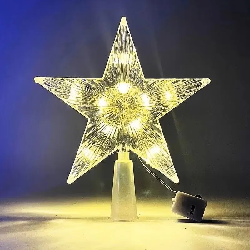 15cm Christmas LED Glowing Star Tree Topper Ornament