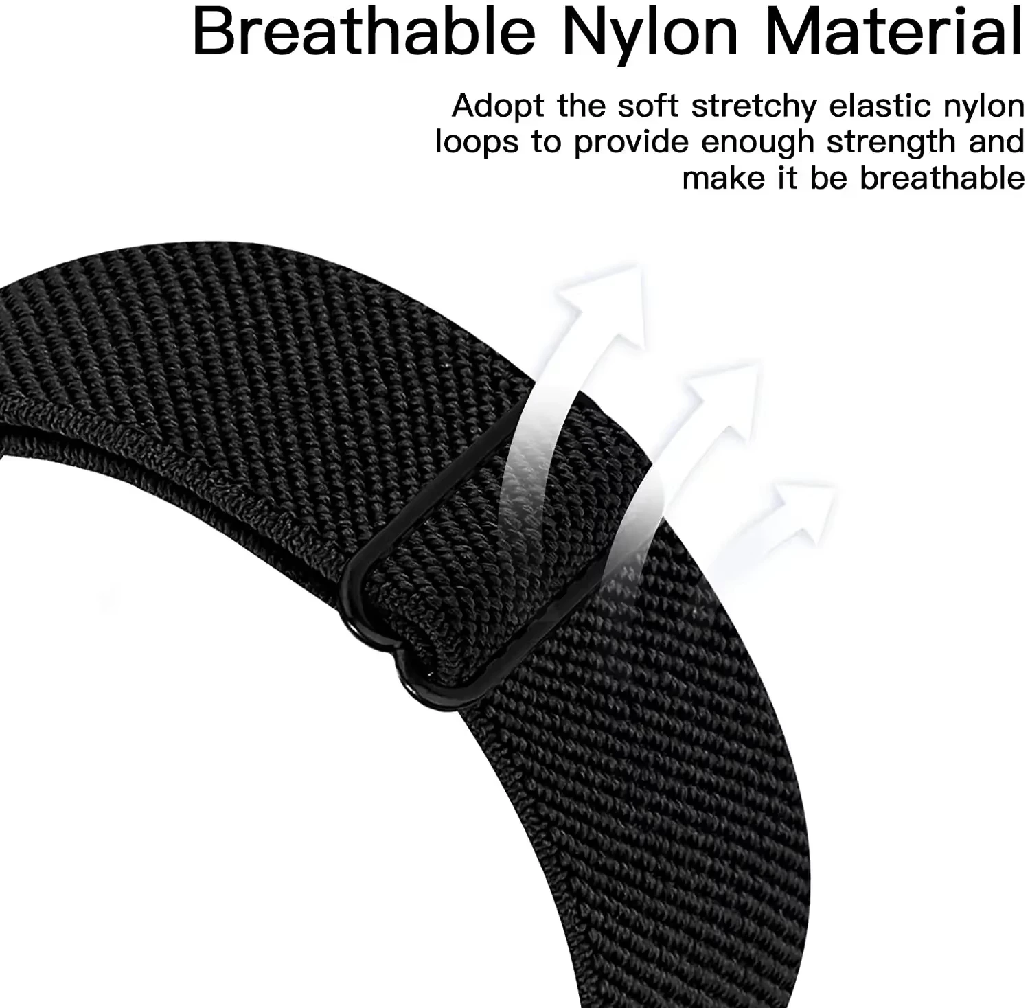 Adjustable Elastic Nylon Strap for Smartwatch - Breathable and Durable Bracelet Band