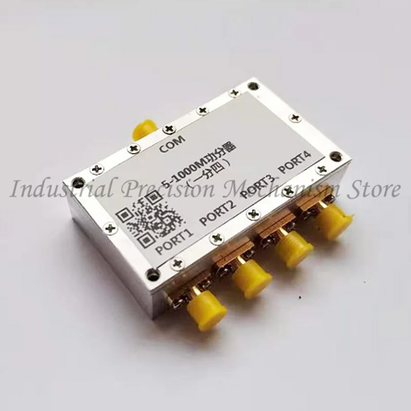 

5-1000M power divider, one-to-four power divider/combiner, RF power divider, input and output impedance: 50Ω, interface: SMA