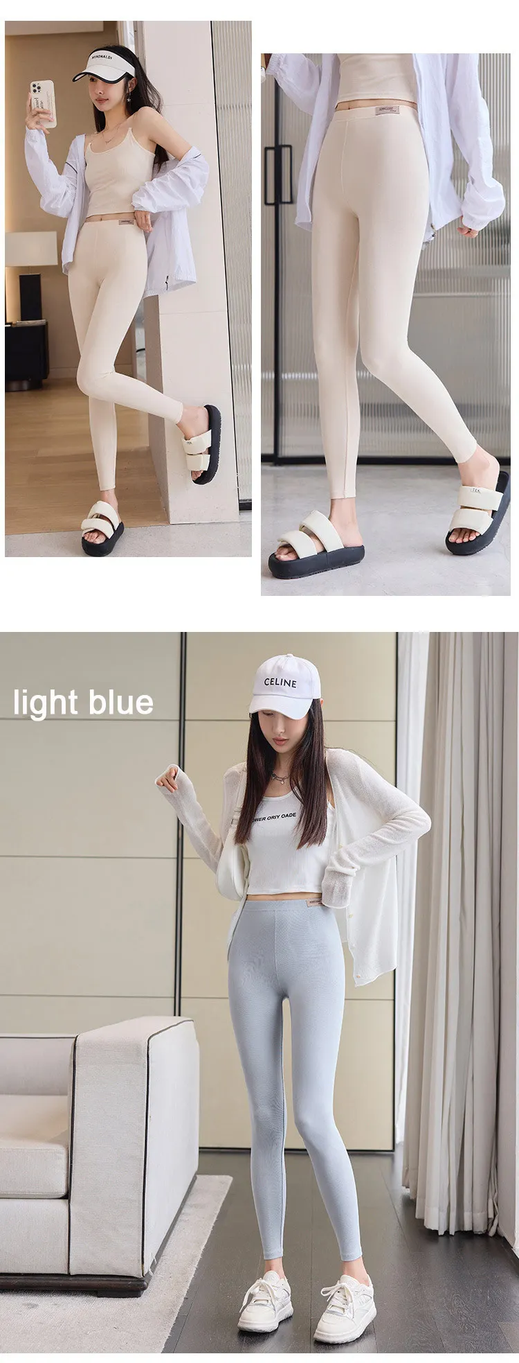 BIVIGAOS 2025 New Imported Cotton Spring Summer Knitted Leggings Women Elastic Slim Tight Comfortable Simple Casual Leggings