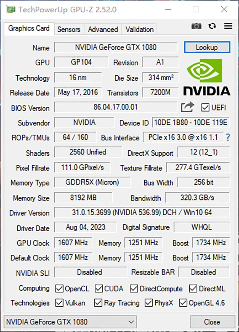MLLSE プラカ デ ビデオ NVIDIA GeForce GTX 1080 8GB GDDR5X 256 ビット PCIe 3.0 x16 7nm  デスクトップ コンピュータ ゲーム GPU - AliExpress