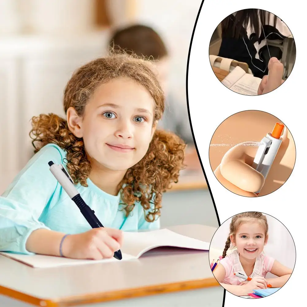 Creative Water-spraying Writing Pen Stress-relieving Interactive Novelty Toy Pen Hidden Small Water Gun Funny Toy For Schoo X9J2