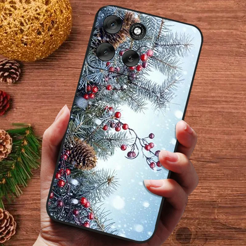Festive Painted Christmas Silicone Phone Case - Soft and Durable Cover