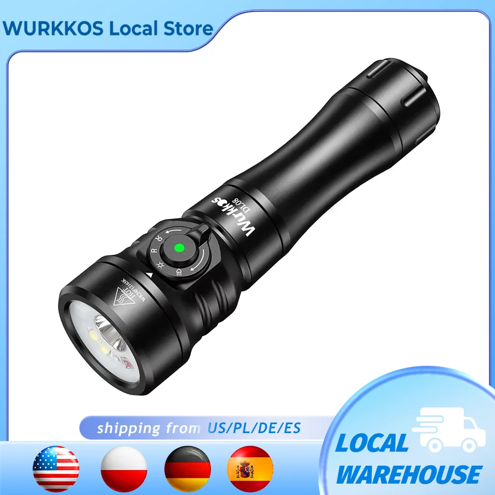 Wurkkos DL08 Mocna latarka 3600lm z Polski za $45.02 / ~167zł