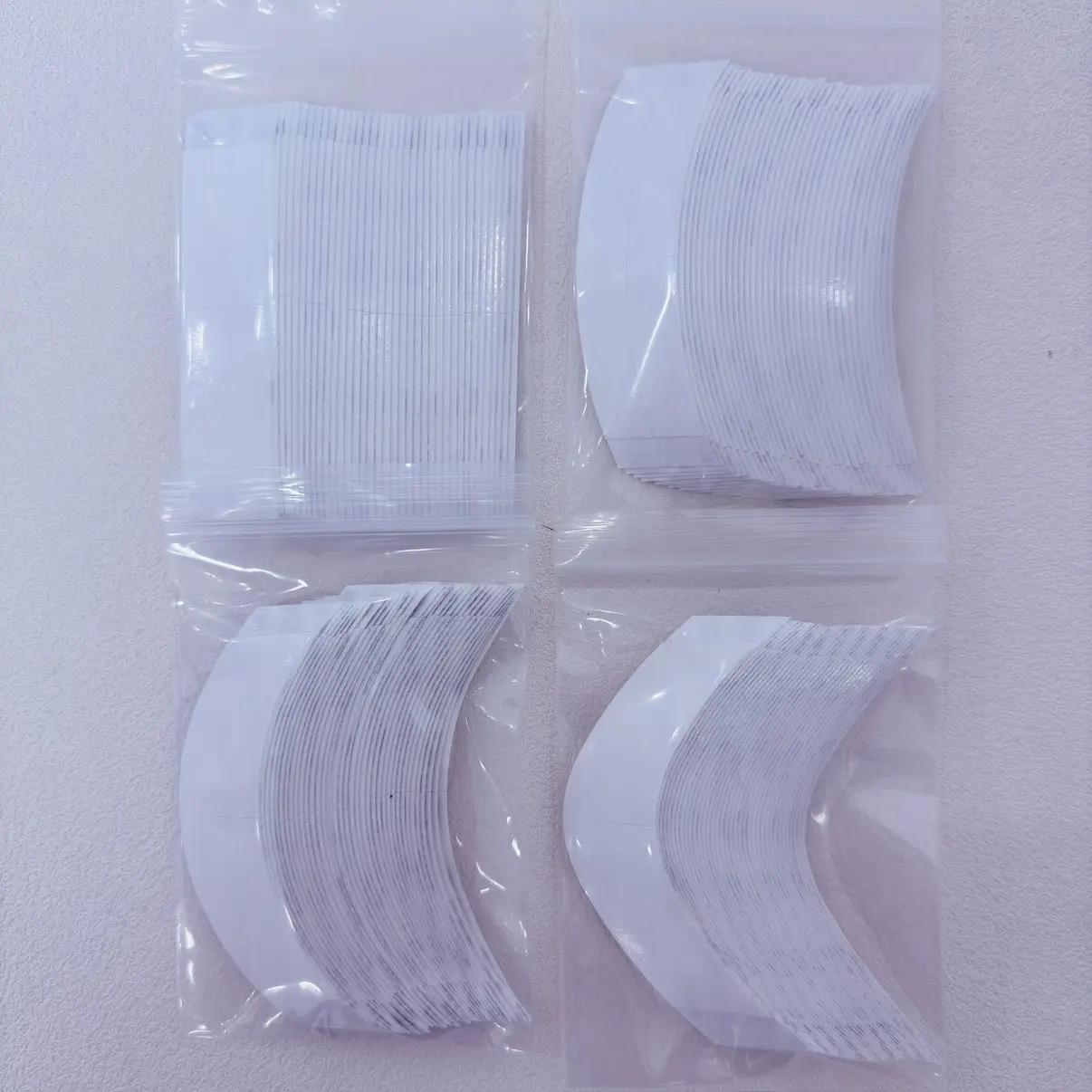 36개입 4가지 모양 7.6cm*2.2cm 화이트 울트라 홀드 테이프 레이스 프론트 테이프 아크 양면 테이프 가발 접착용