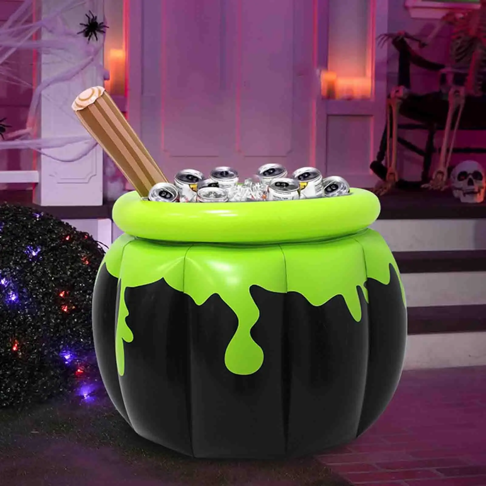Halloween Inflatable Cauldron Drink Cooler Inflatable Cauldron Beverage Holders Blow Up Beverage Holder Photo Prop Decoration
