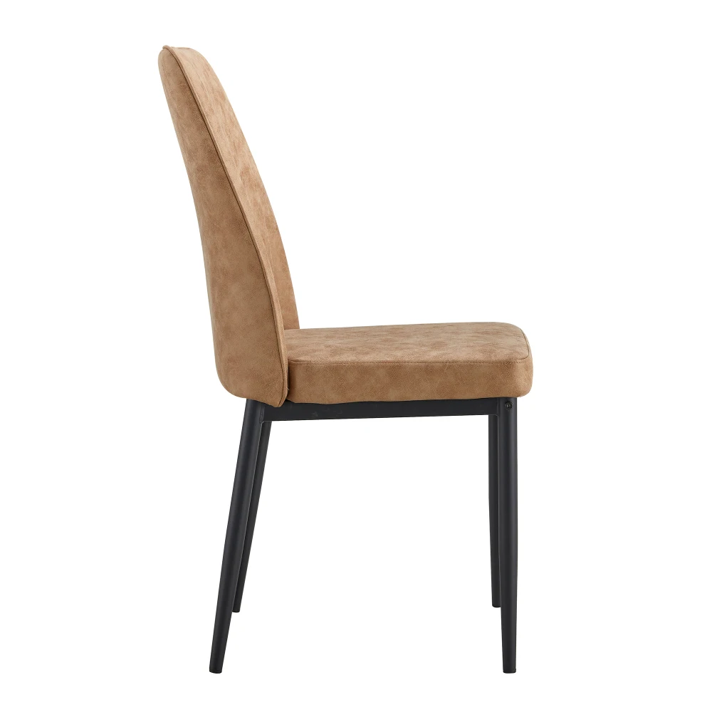 Modernes, ergonomisches 4-teiliges Esszimmerstuhl-Set – stabile silberne Metallbeine, gepolsterter Sitz aus weißem PU-Leder, stilvoll und elegant – Detail 15