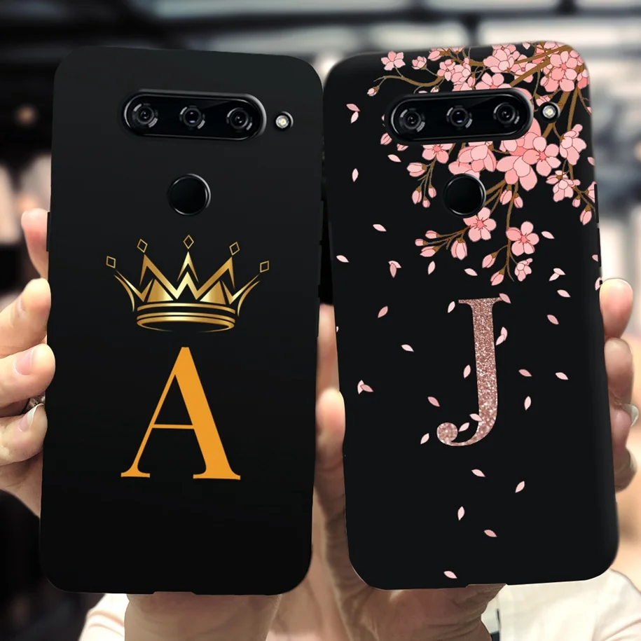 Per Lg V40 Thinq Custodia Luxury Crown Letters Custodia Morbida In Silicone Capa Per Lg V40 Thinq V405 Lm-V405 Paraurti Lgv40 Thinq Funda