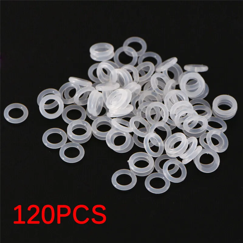 120Pcs Environmentally Friendly Transparent Silicone O-ring Rubber Sealing Ring Accessory