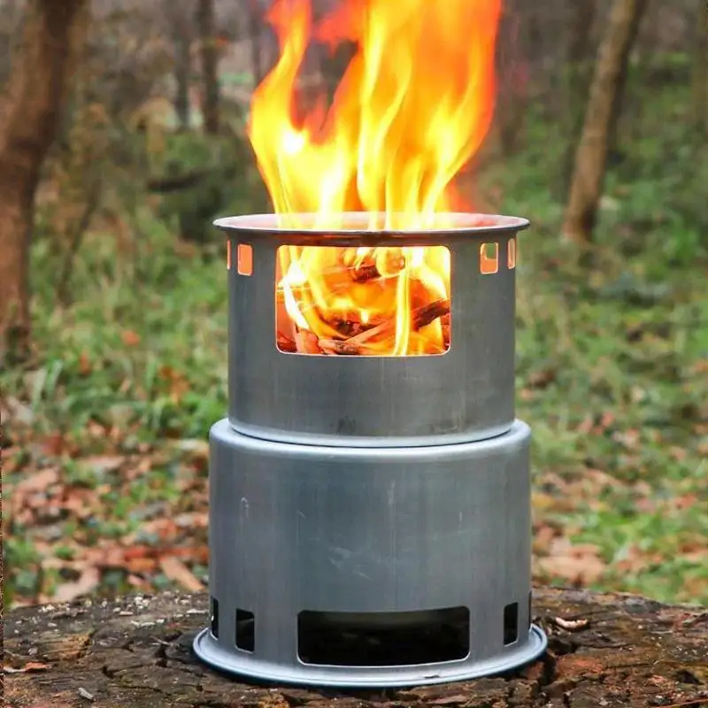 

Portable Wood Stove Firewoods Furnace Outdoor Stove 화목난로 Cooking Burner Lightweight Stainless Steel Picnic Camping Wood Stove