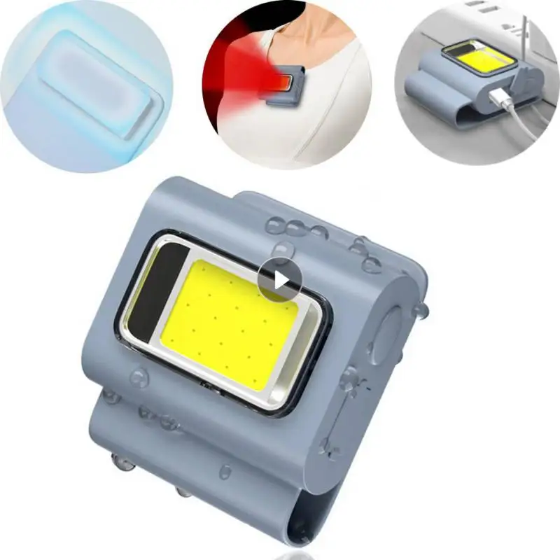 

Clothes Clip Running Light Multifunctional LED Portable Light With Magnetic Charging Light Silicone Work Strong Light Headlamp