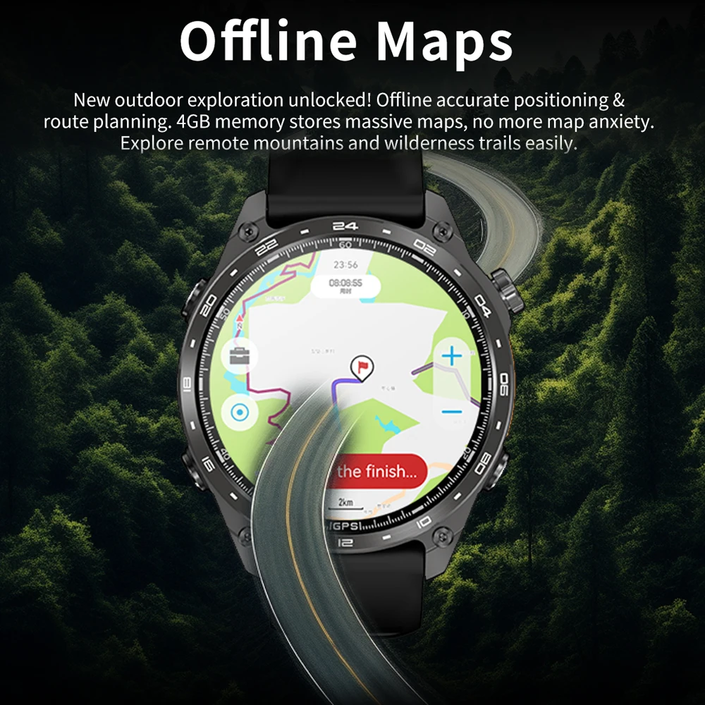2025new Built In Gps Offline Map Position Smart Watch Men 4gb Memory 3atm Waterproof Mp3/4 Compass Bt Call Swim Sport Bracelets, Alina Gadgets
