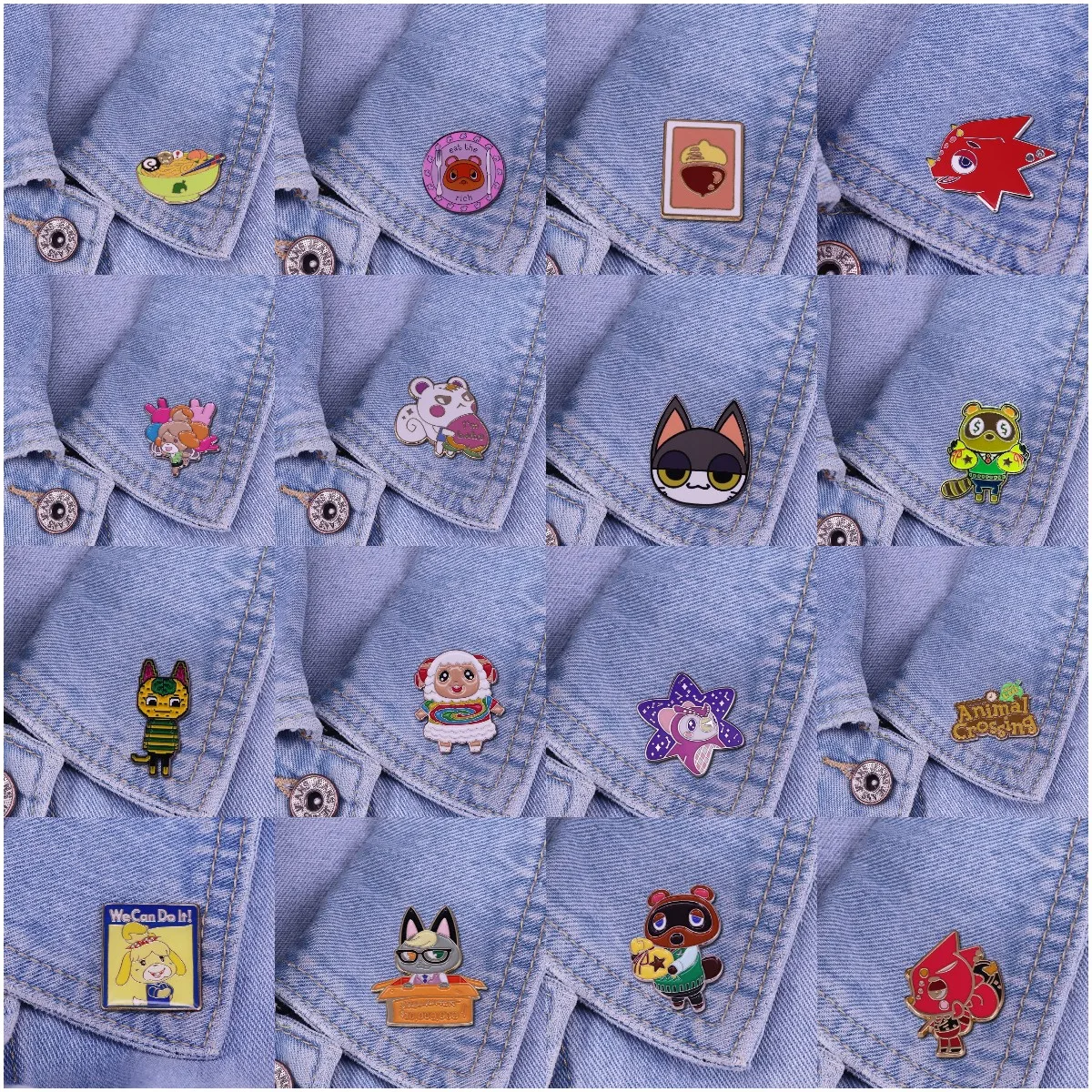 Copper Handheld Game Enamel Pins Custom Animal Village Forest Daily Brooches Lapel Badges Cartoon Jewelry Gift