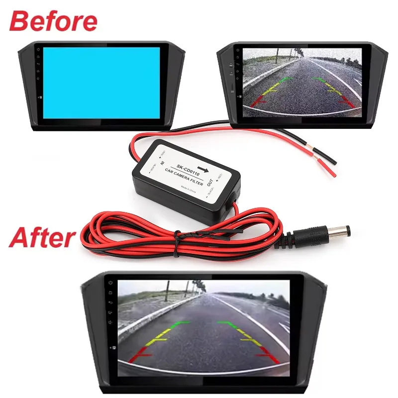 Enhanced Rectifier DC 12V Car Rear View Camera Power Relay & Capacitor Filter Connector