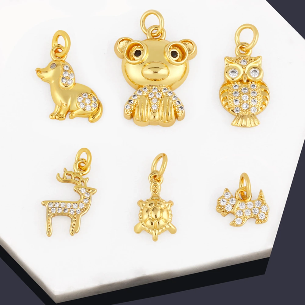 Gold Deer Necklace Charms Gold Animal Charms Deer Animal Charms