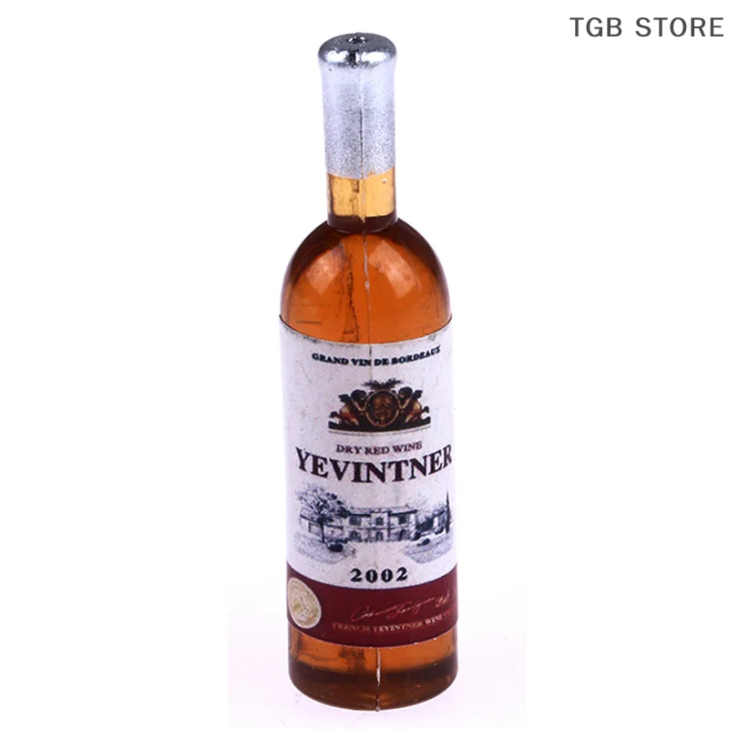 5PCS 1:12 Dollhouse Miniture Simulation Wine Bottle Kitchen Living Room Decoration Accessories