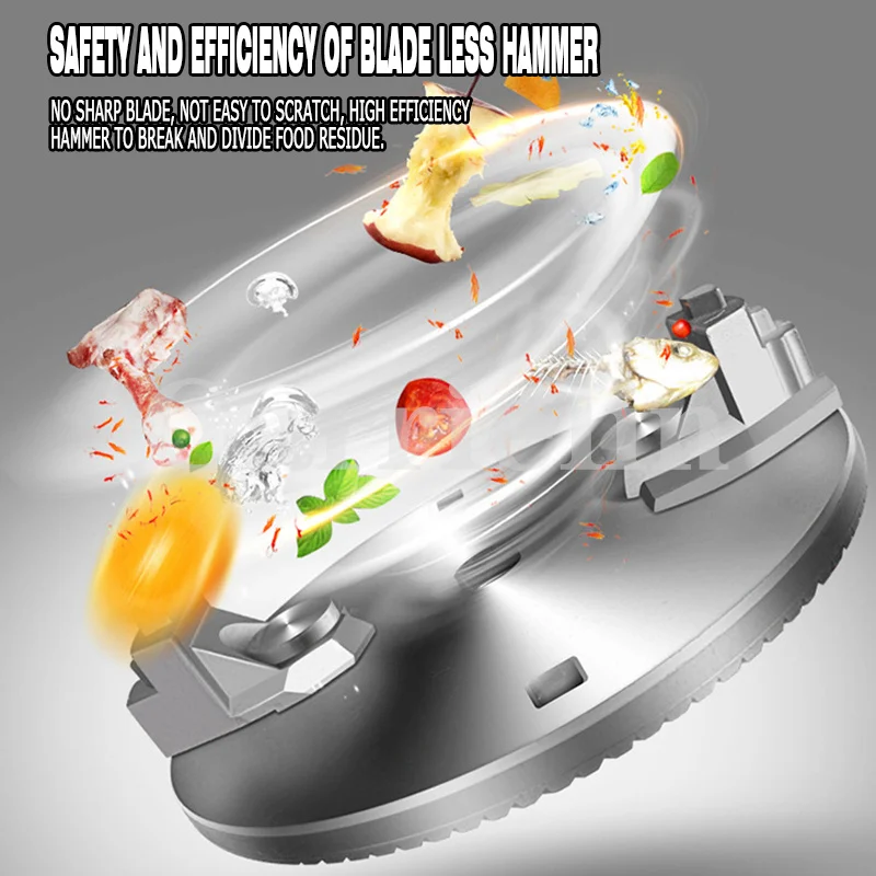 Household Food Waste Processor Machine Kitchen Sewer Waste Crusher Grinding Commercial Food Disposer