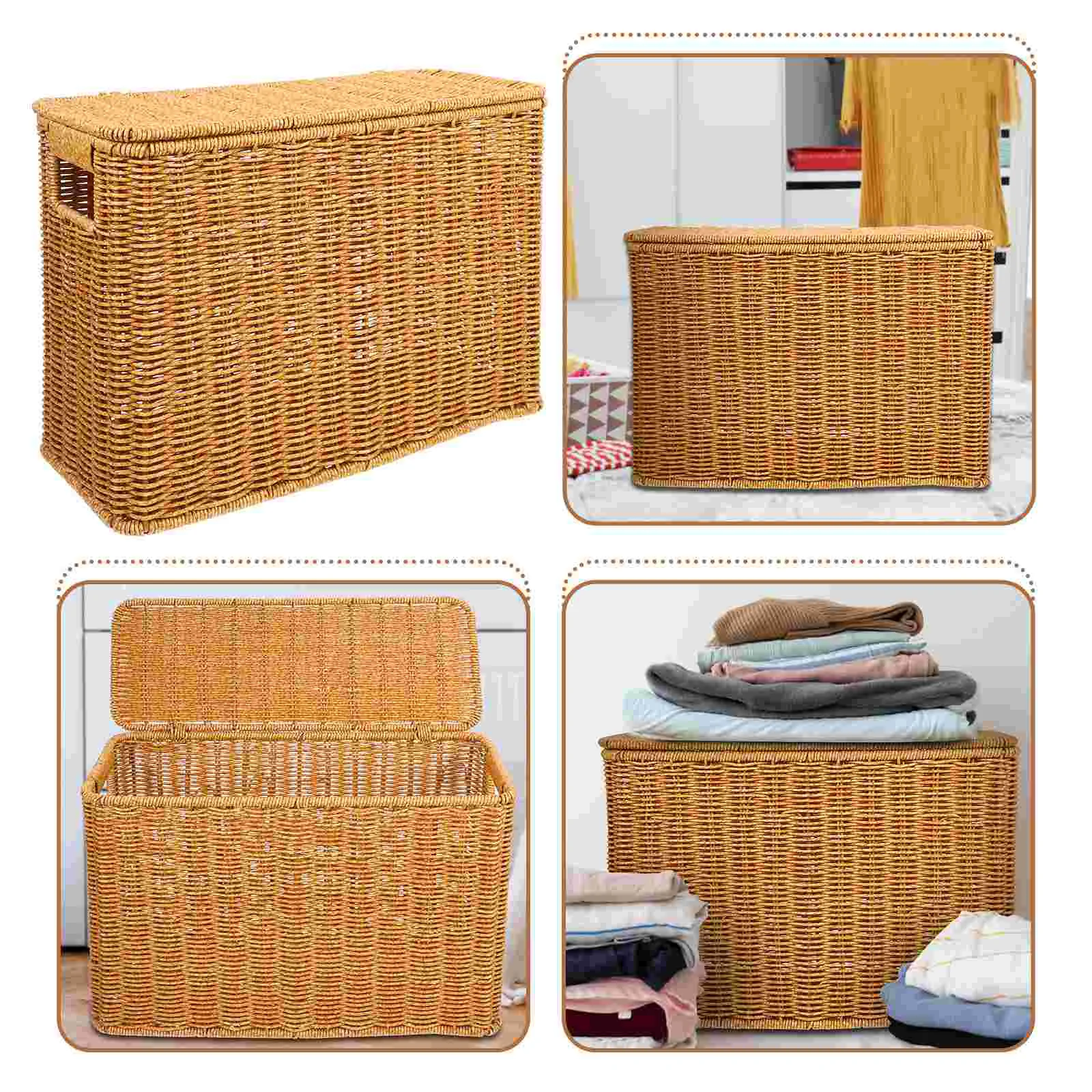 6er-Set Aufbewahrungskörbe Aus Kunststoff – Gewebtes Design, BPA-frei, 25,5x19,4x10,2 Cm