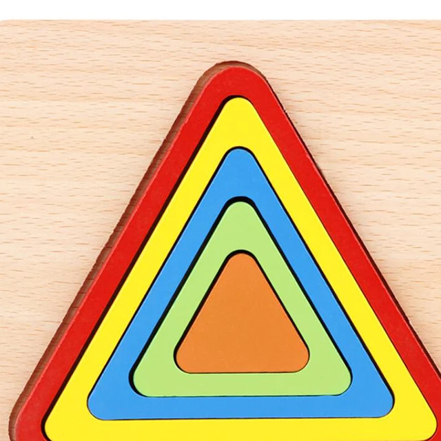 Cognition Board Children Jigsaw Puzzle Wooden Toys Kids Educational Toy Baby Montessori Learning Match Bricks Toys Colorful 3