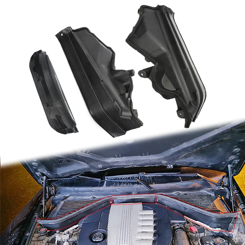 3pcs Car Engine Upper Compartment Partition Panel Set For BMW X5 X6 E70 E71 E72 2009 2010 51717169419 51717169420 51717169421