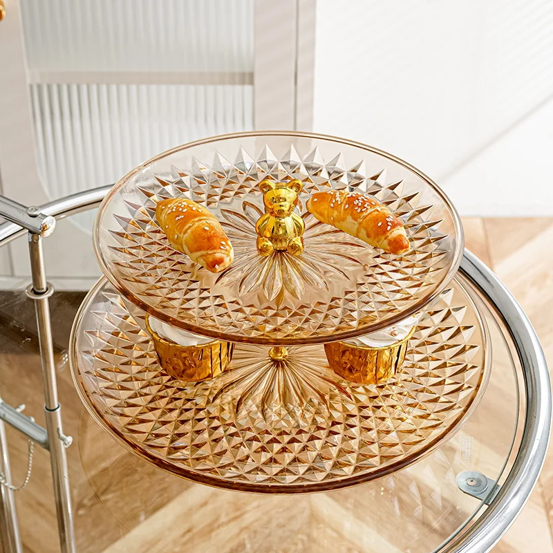Decorative Multi-Layer Fruit Plate Living Room Coffee Table Household Candy Tray Front Desk Display Snack Dish Dessert Table